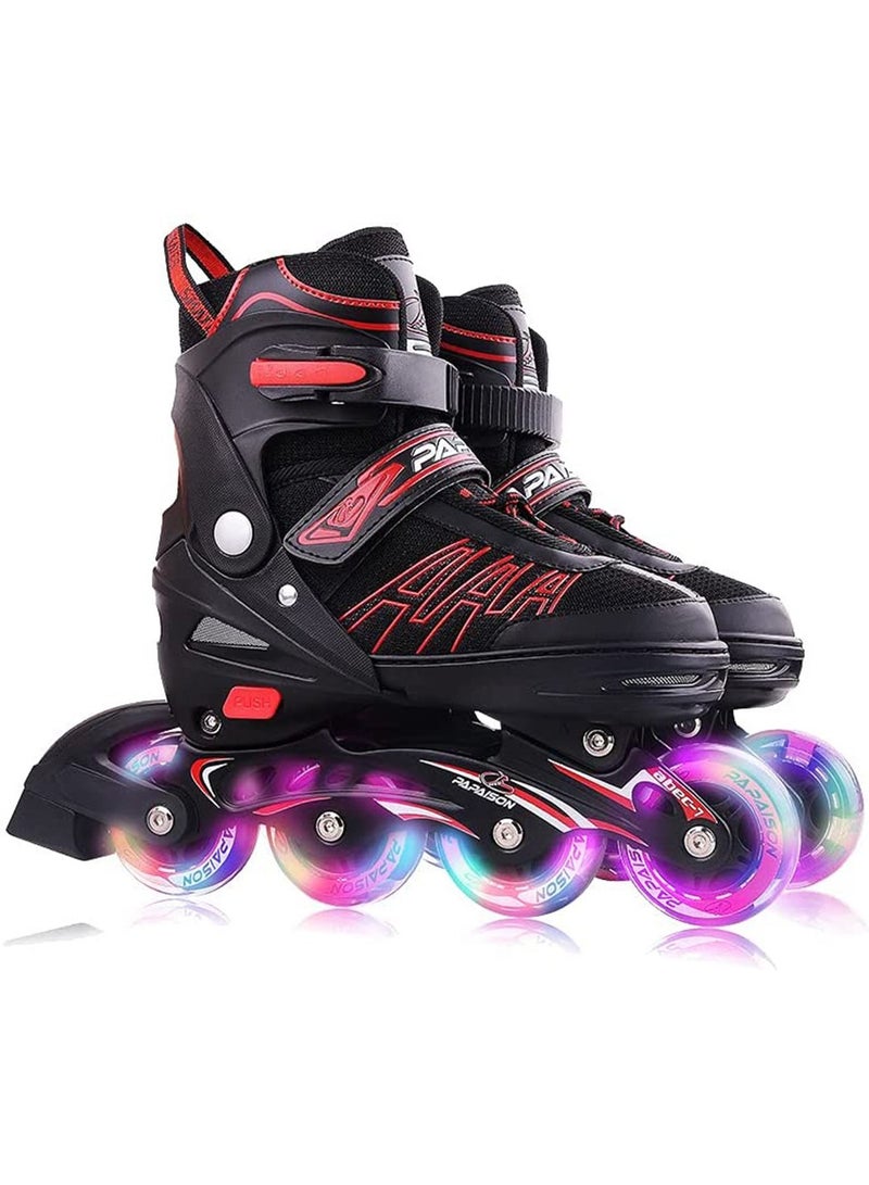 LIMOS Skating Shoes for Kids and Adults Professional 8 Lighting Wheel Comfort roller Skate(Red) - Image 1