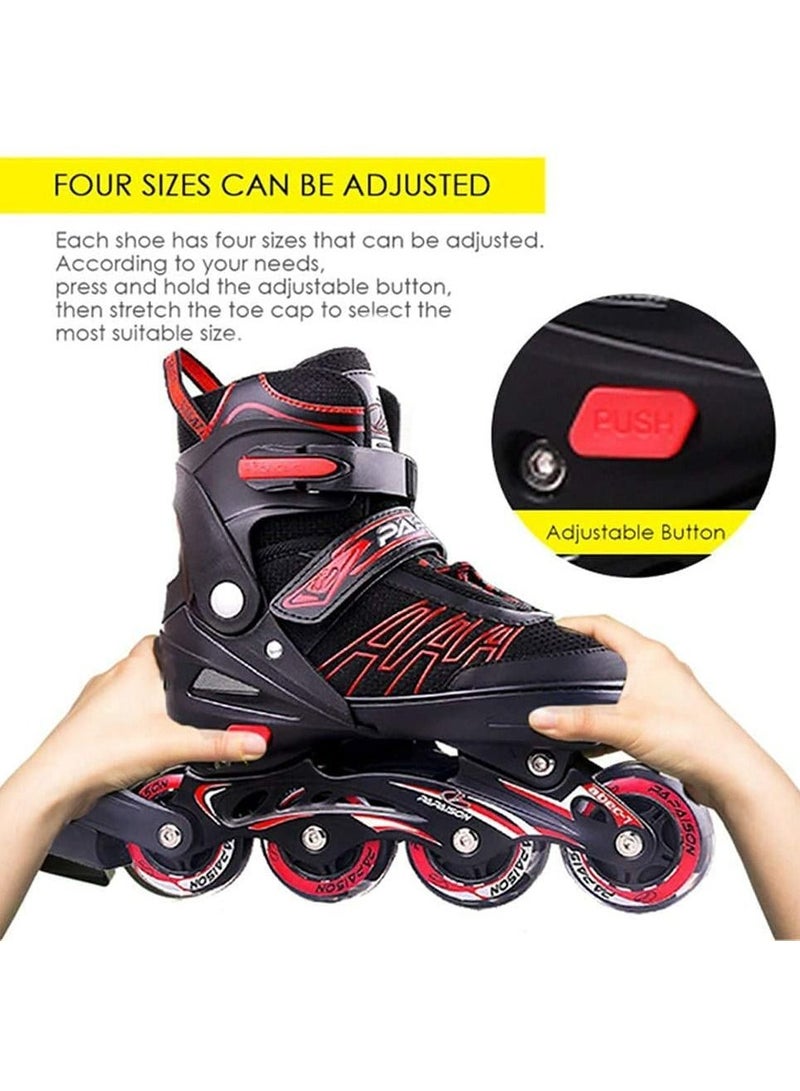 LIMOS Skating Shoes for Kids and Adults Professional 8 Lighting Wheel Comfort roller Skate(Red) - Image 3
