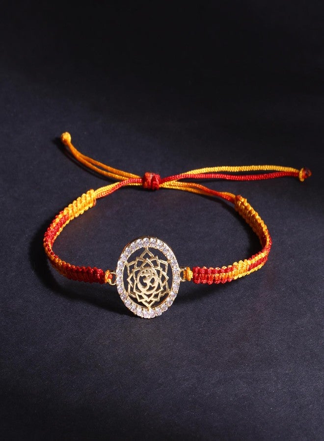 MINUTIAE Mens Rakhi Gift For Brother With Gold Plated Om | Religious & Designer Rakhi Bracelet For Raksha Bandhan/Rakshabandhan | Promotes Positive Energy On Chanting - Image 3