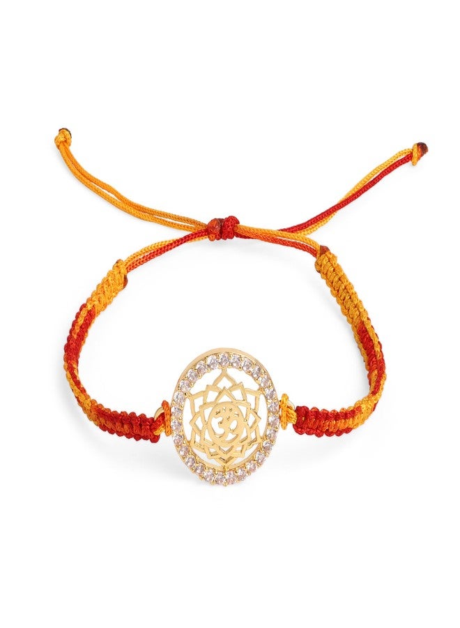 MINUTIAE Mens Rakhi Gift For Brother With Gold Plated Om | Religious & Designer Rakhi Bracelet For Raksha Bandhan/Rakshabandhan | Promotes Positive Energy On Chanting - Image 1