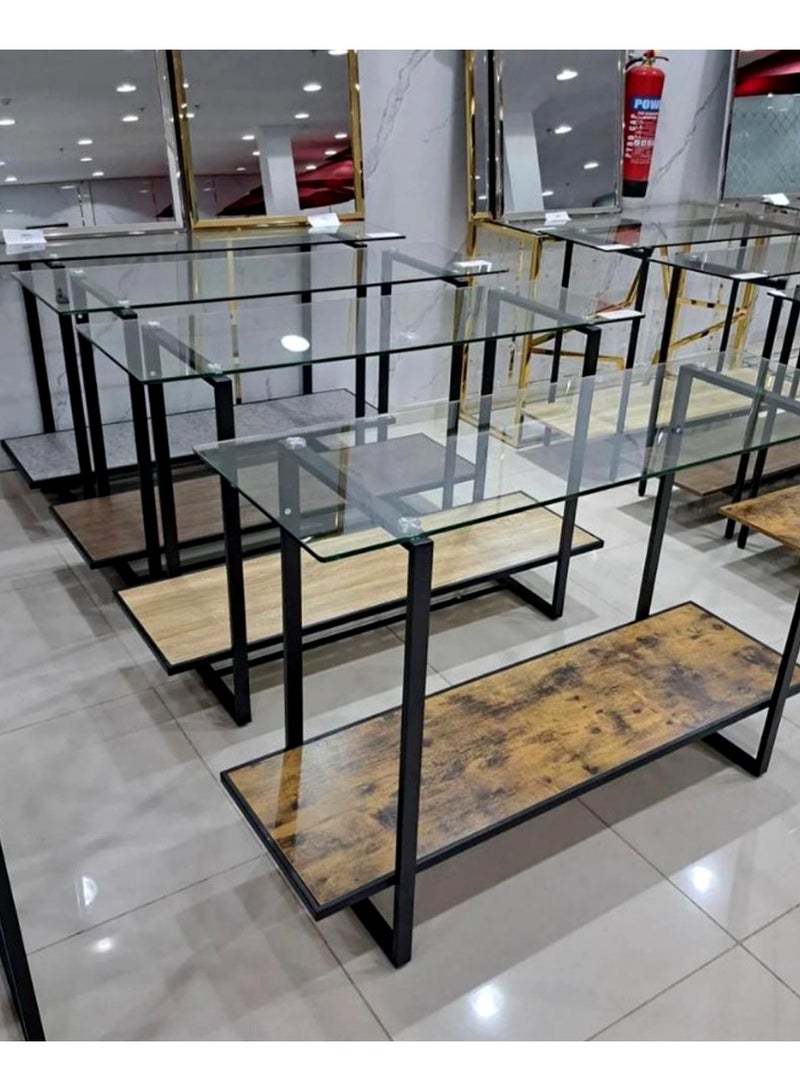 Living Console Table Entryway With Glass Top  120*40*80 CM - Image 3