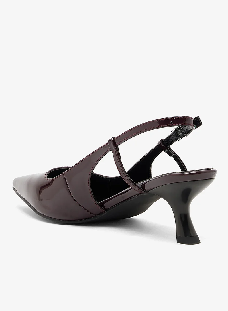 جينجر حذاء بكعب رفيع وحزام خلفي