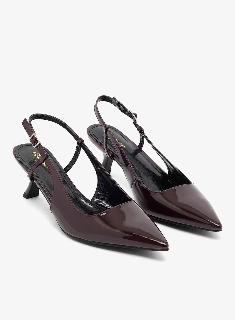 جينجر حذاء بكعب رفيع وحزام خلفي