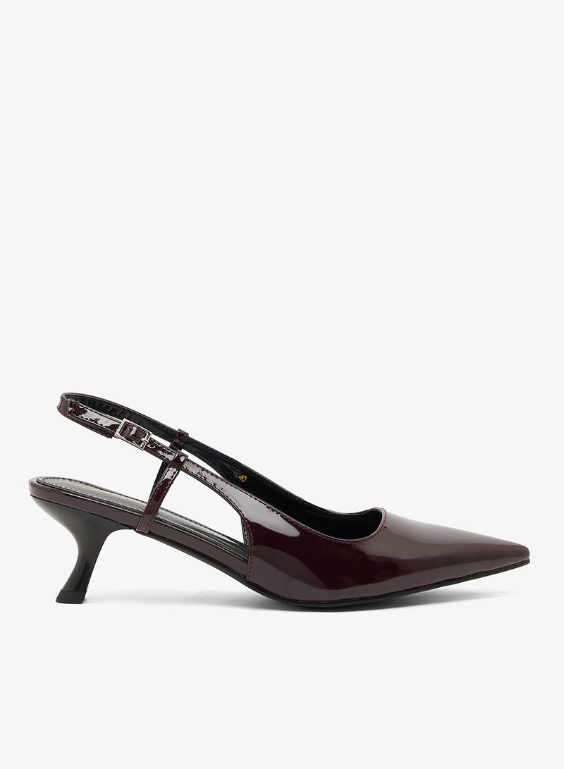 Ginger Sling Back Pumps With Kitten Heel - Image 1