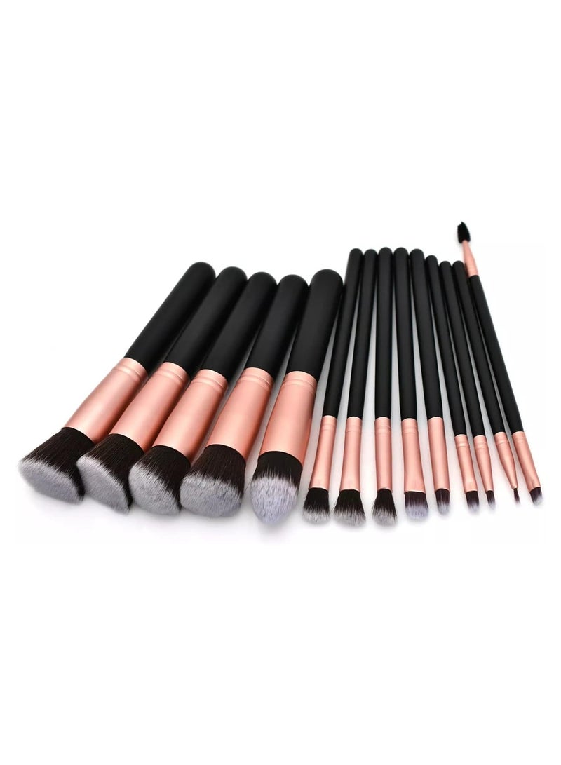 BLOOMING TIME 14pc Makeup Brush Set, Powder Brush, Blush Brush, Boundation Brush with Brush Bag, Beauty Tool - Image 3