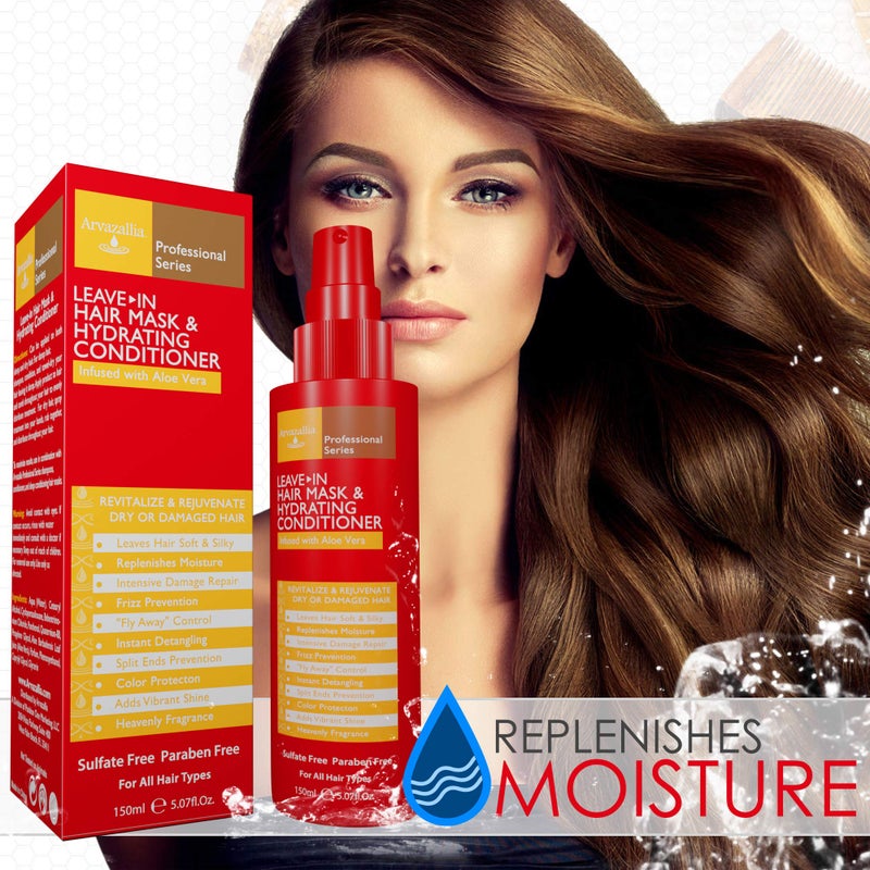 Arvazallia Leave-in Hair Mask and Hydrating Conditioner Spray for Dry or Damaged Hair - Professional Grade Leave-in Conditioner and Moisturizer - Image 3
