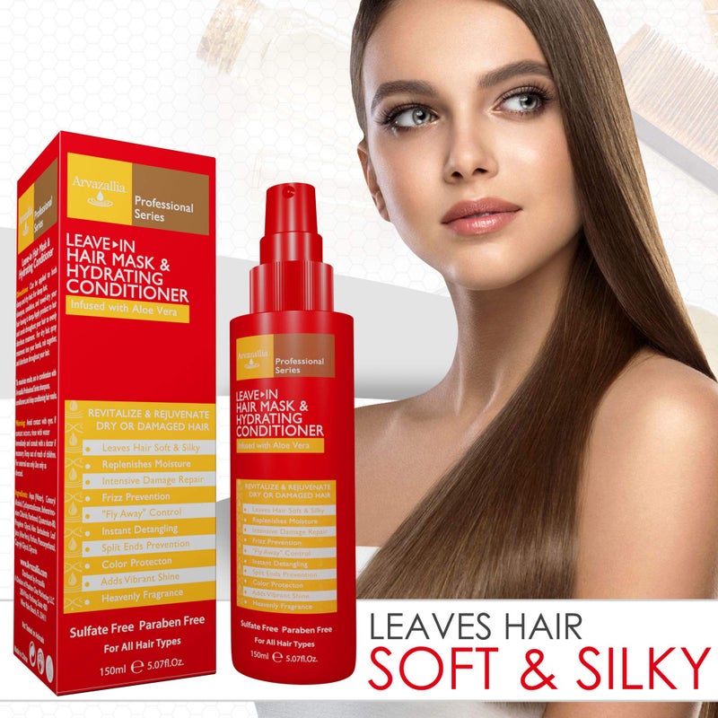 Arvazallia Leave-in Hair Mask and Hydrating Conditioner Spray for Dry or Damaged Hair - Professional Grade Leave-in Conditioner and Moisturizer - Image 2