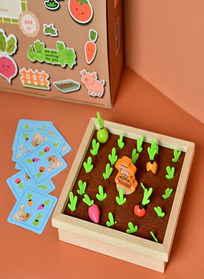 Dentosmile Playbox Wooden Toy Pretend Play Toy Memory Game,Find My Veggie Farm Game Wooden Toy Multicolour (1 Years +) Imagination and Creativity (Set of 1) - Image 1