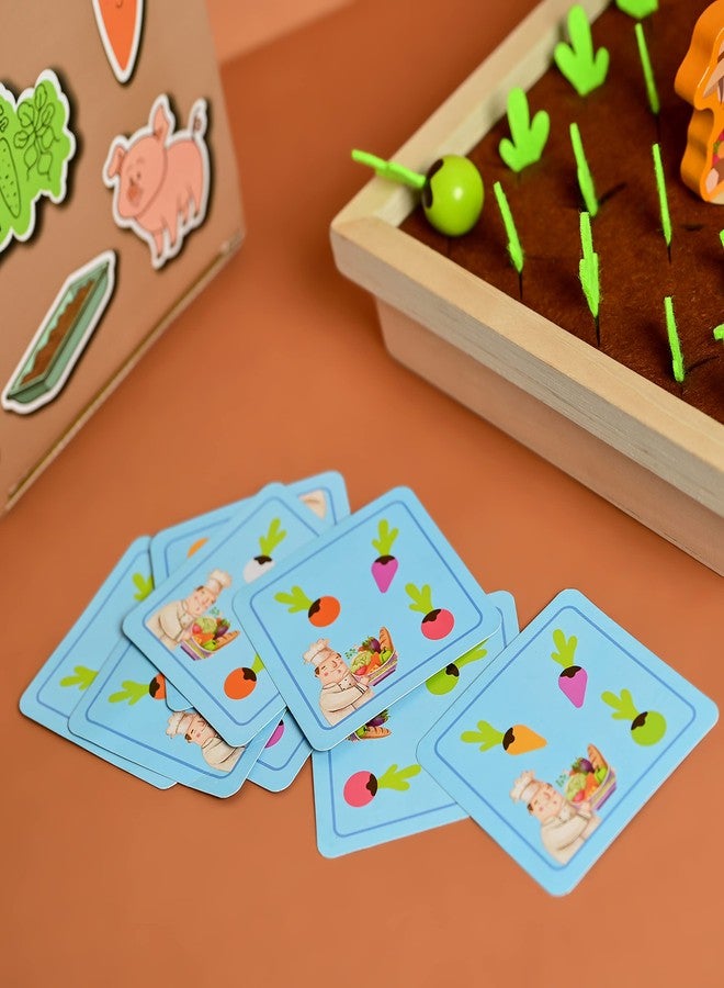Dentosmile Playbox Wooden Toy Pretend Play Toy Memory Game,Find My Veggie Farm Game Wooden Toy Multicolour (1 Years +) Imagination and Creativity (Set of 1) - Image 4