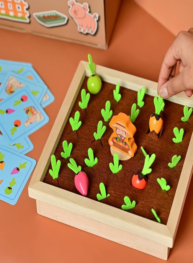 Dentosmile Playbox Wooden Toy Pretend Play Toy Memory Game,Find My Veggie Farm Game Wooden Toy Multicolour (1 Years +) Imagination and Creativity (Set of 1) - Image 2