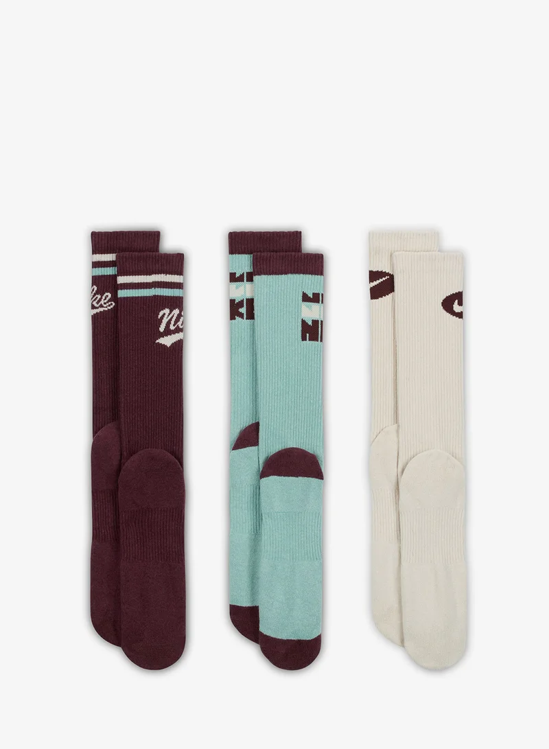 Nike  3 Pack Everyday Plus Crew Lifestyle Socks  | Best Price UAE