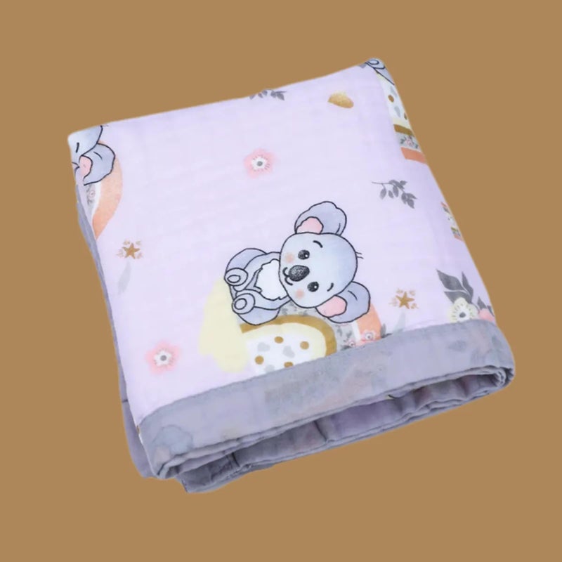 SMILE BABY 100% Organic Cotton 6-Layer Muslin Baby Blanket (100x110 cm) is Super Soft, Breathable, and Gentle on Baby's Skin. Perfect for Comfort, Warmth, and Everyday use. Includes 1 Blanket - Image 2