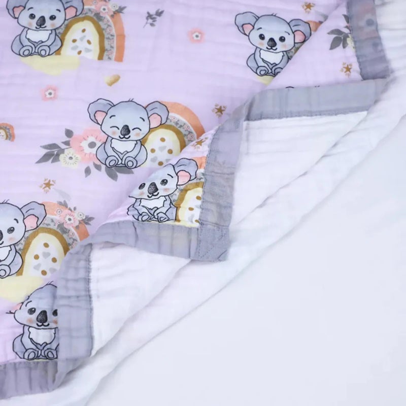 SMILE BABY 100% Organic Cotton 6-Layer Muslin Baby Blanket (100x110 cm) is Super Soft, Breathable, and Gentle on Baby's Skin. Perfect for Comfort, Warmth, and Everyday use. Includes 1 Blanket - Image 3