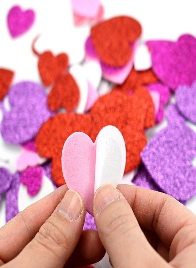 TINYFUTURE 18 Sets DIY Valentine's Day Foam Wreath Crafts Kits Decorations Self Adhesive Heart Sticker Love Heart Letter Shiny Sticker for Kids Party Favors Fun Classroom Home Activities - Image 4