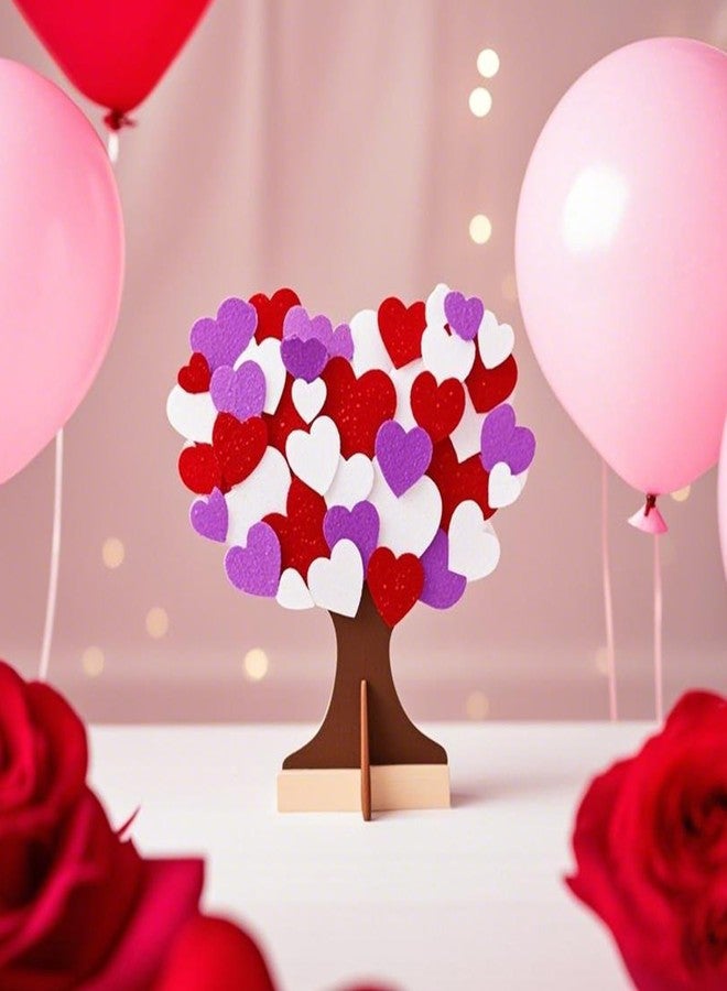 TINYFUTURE 18 Sets DIY Valentine's Day Foam Wreath Crafts Kits Decorations Self Adhesive Heart Sticker Love Heart Letter Shiny Sticker for Kids Party Favors Fun Classroom Home Activities - Image 5