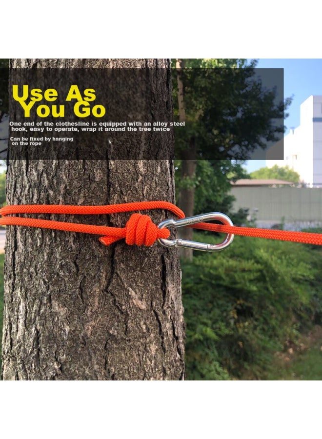 Golmud Clothesline, Outdoor Essential, Drying Rope, Non-slip And Windproof, For Hanging Quilts And Clothes, Rope, 8mm White, Rl050 , With Knot - Image 2