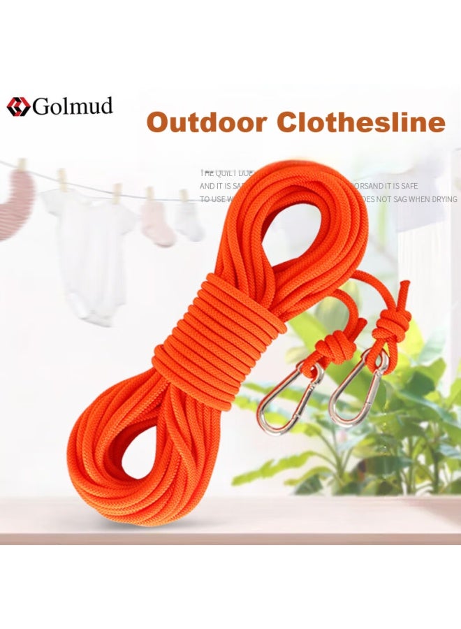 Golmud Clothesline, Outdoor Essential, Drying Rope, Non-slip And Windproof, For Hanging Quilts And Clothes, Rope, 8mm White, Rl050 , With Knot - Image 3