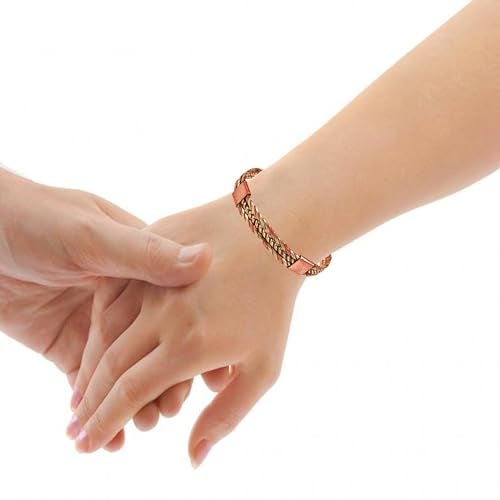 Touchstone Handcrafted Braided Copper Brass Multi Layer Magnetic Hand Forged With Solid High Gauge Tibetan Minimalistic Elegance Bracelet In Two Tones For Men And Women. - Image 2