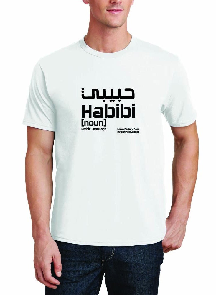 برينت شوب فور مي تي شيرت رجالي قطن حبيبي دبي - تي شيرت حبيبي يأتي إلى دبي للرجال البالغين - رقبة دائرية وأكمام قصيرة تي شيرت حبيبي رجالي - شعار حبيبي دبي - Image 1