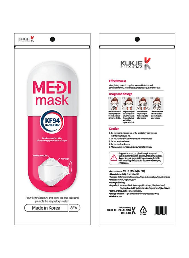 NIBEMINENT 3-Piece Medi Mask With Nano Fiber Filter KF94 - Image 3