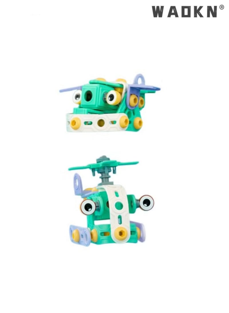 دبليو أيه أو كي أن ألعاب بناء للأطفال يحبون البناء واللعب مجموعة بناء 6 في 1 مع مجموعة أنشطة هندسية أفضل الألعاب التعليمية ألعاب قابلة للتفكيك مجموعة بناء مجموعة طائرة لعبة قابلة للتجميع