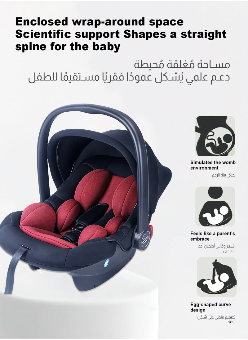ULHYC 3 in 1 Multi Purpose Baby Carry Cot and Car Seat With Handle, Canopy, Adjustable Handle, 3 Point Safety Belt Rocker for Infant Baby Carry Cot for Newborn Baby 0 to 15 Months Black  - Image 5