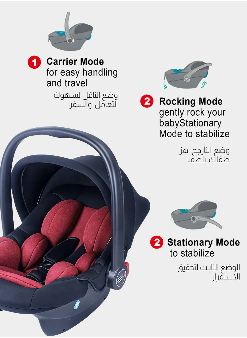 ULHYC 3 in 1 Multi Purpose Baby Carry Cot and Car Seat With Handle, Canopy, Adjustable Handle, 3 Point Safety Belt Rocker for Infant Baby Carry Cot for Newborn Baby 0 to 15 Months Black  - Image 2