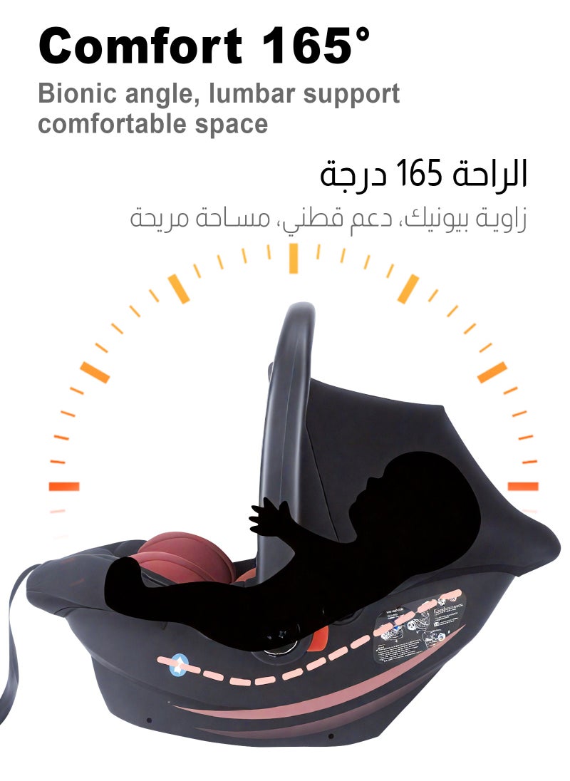 ULHYC 3 in 1 Multi Purpose Baby Carry Cot and Car Seat With Handle, Canopy, Adjustable Handle, 3 Point Safety Belt Rocker for Infant Baby Carry Cot for Newborn Baby 0 to 15 Months Black  - Image 4