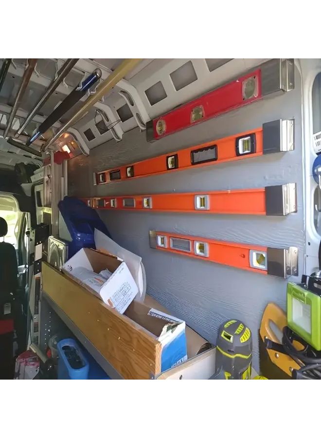 2pcs Heavy Duty Stainless Steel Level Holder Rack For Workshop Garage Truck Van - Image 2