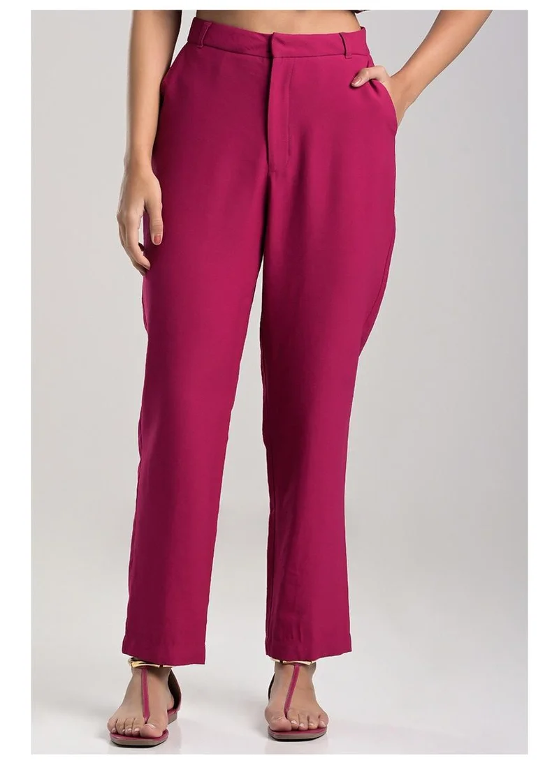 Fuchsia Tailored Carrot Pants