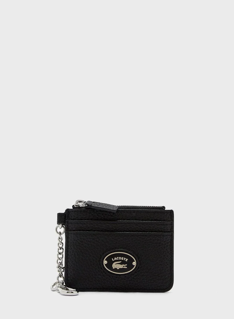 LACOSTE Snap Hook Grained Card Holder