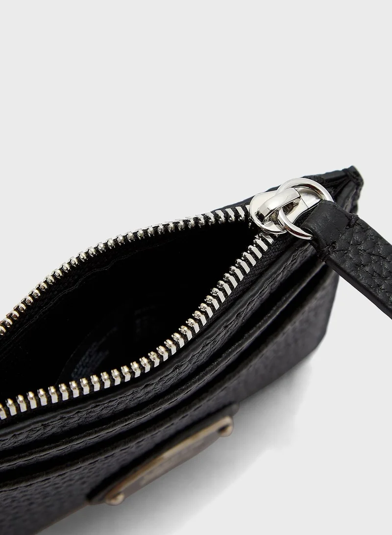 LACOSTE Snap Hook Grained Card Holder