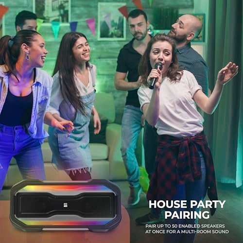 Altec Lansing - ROCKBOX Wireless Bluetooth Speaker, Portable Waterproof Speaker with 20 Hour Playtime and 5 Illuminating LED Light Modes, Floating Wireless for Indoors and Outdoors - Image 4