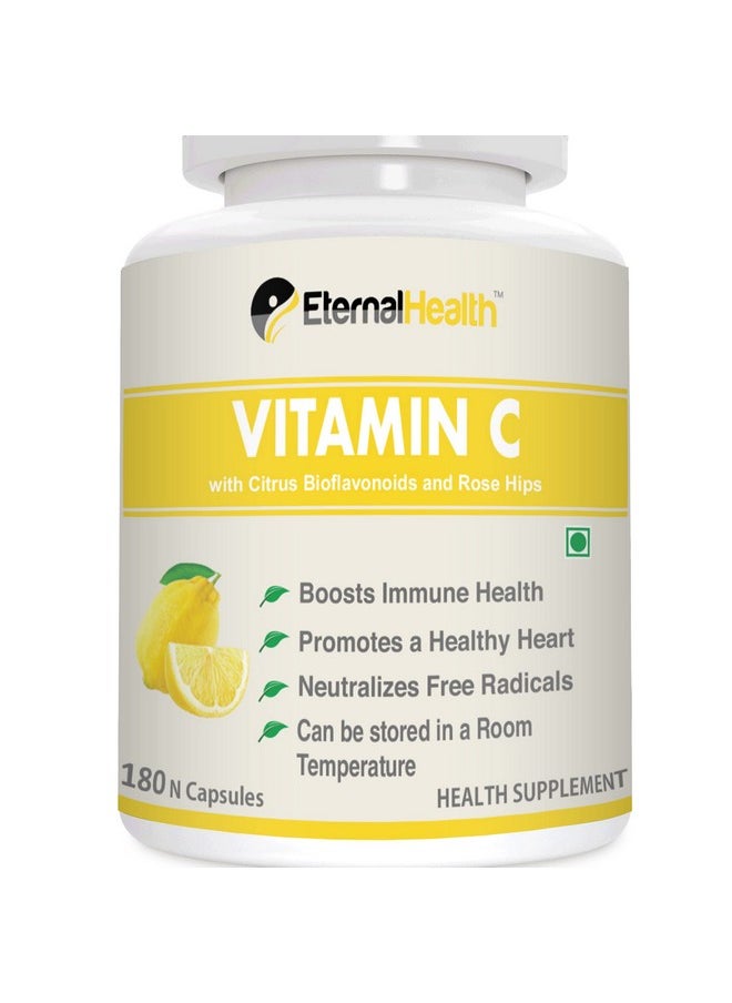 EternalHealth Vitamin C (High Potency Form) - 180 Capsules With Citrus Bioflavanoids & Rose Hips - 180 Veg Capsules  - Image 3