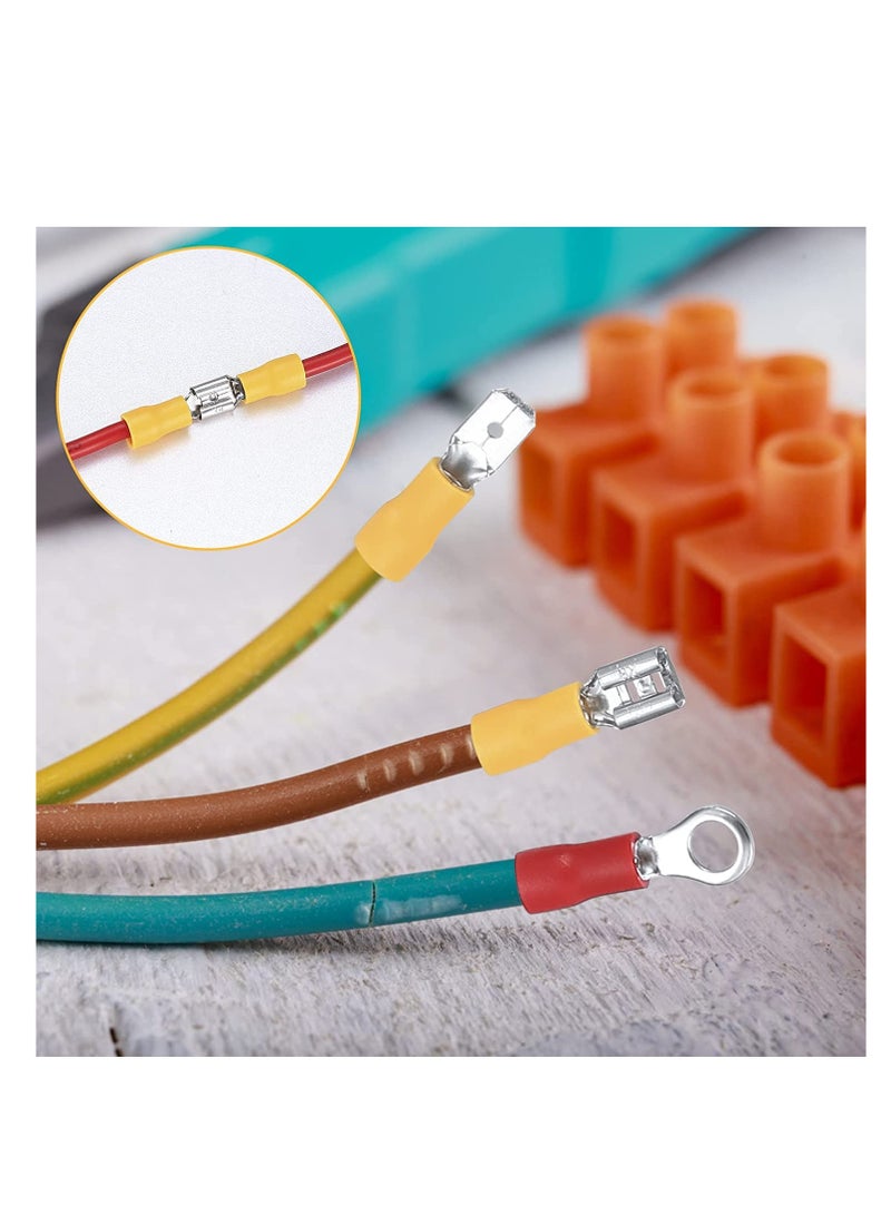 280Pcs Assorted Insulated Electrical Wire Crimp Connectors Kit – Brass Terminals – U Type, Ring, Fork, Sword – Red/Blue/Yellow  - Image 5