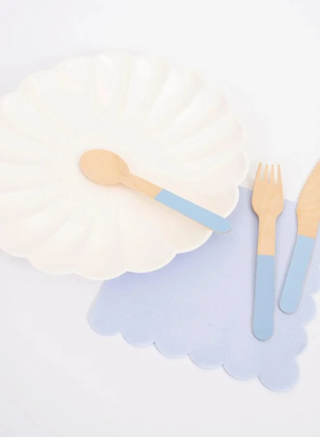 Meri Meri Soft Blue Wooden Cutlery Set