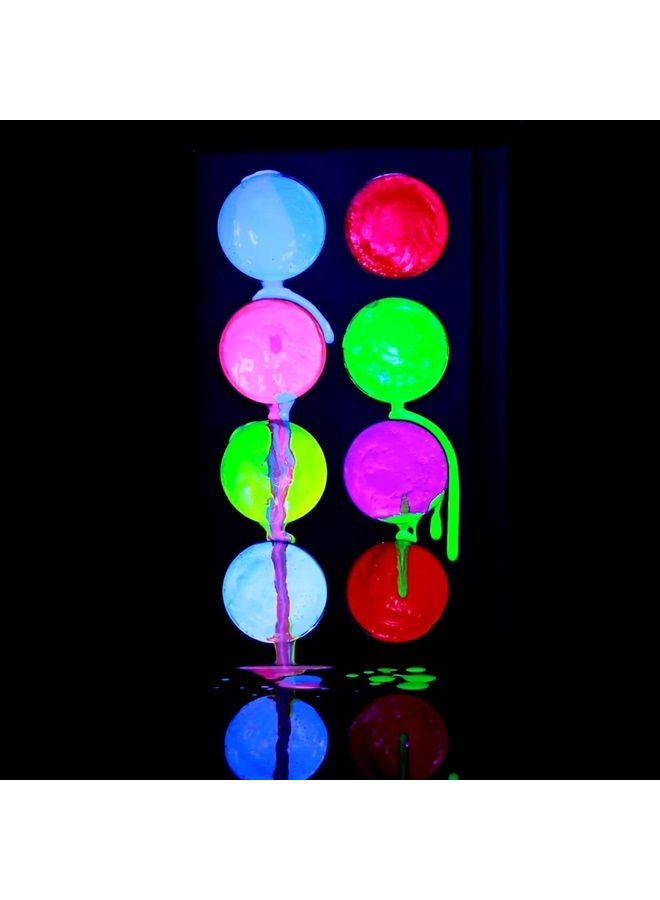 mehron Makeup Paradise AQ Face & Body Paint 8 Color Palette (Neon UV Glow) - Face, Body, Black Light Makeup Palette, Special Effects, UV Glow, Rave Accessories, Halloween, and Cosplay - Image 5