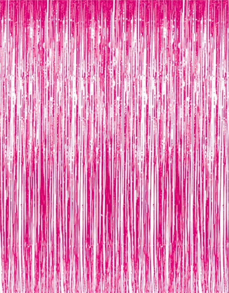 flavouredlove Foil Fringe Curtain(s) 3x6 Feet for Birthday, Anniversaries, Graduation, Retirement, Baby Shower Decoration (Pack of 1, Pink) - Image 1