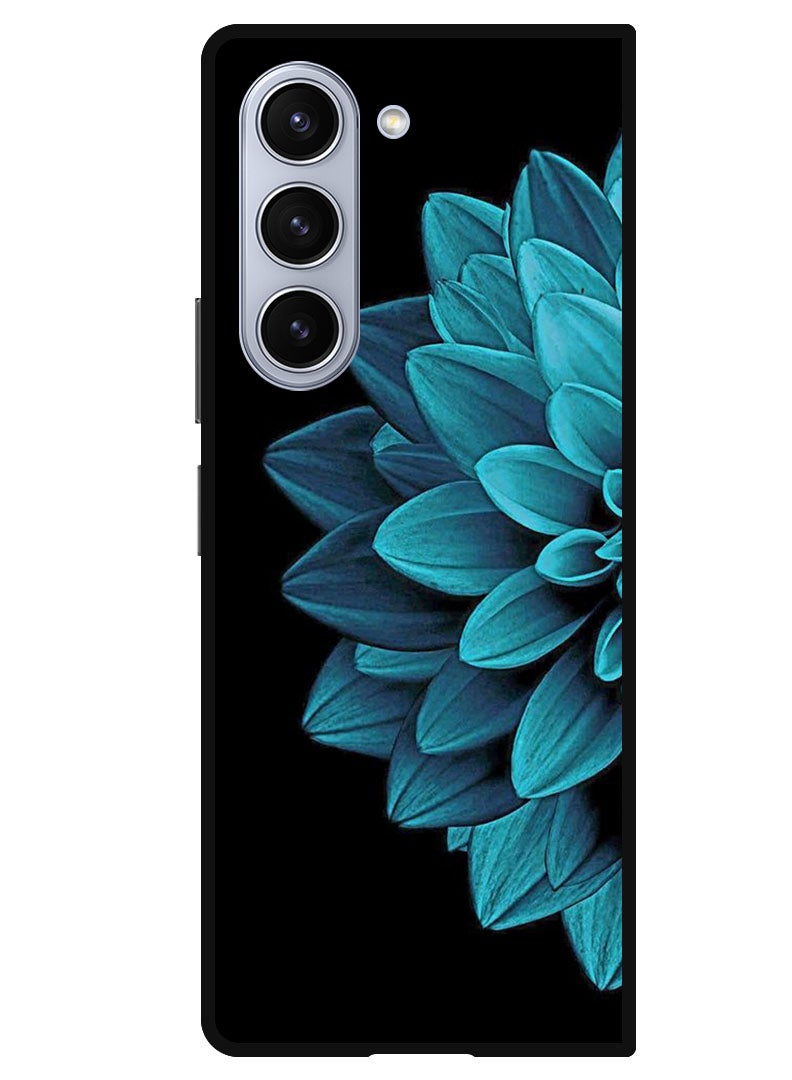 Theodor Protective Case Anti Scratch Shock Proof Bumper Cover For Samsung Galaxy Z Fold 5 Blue Flower - Image 1