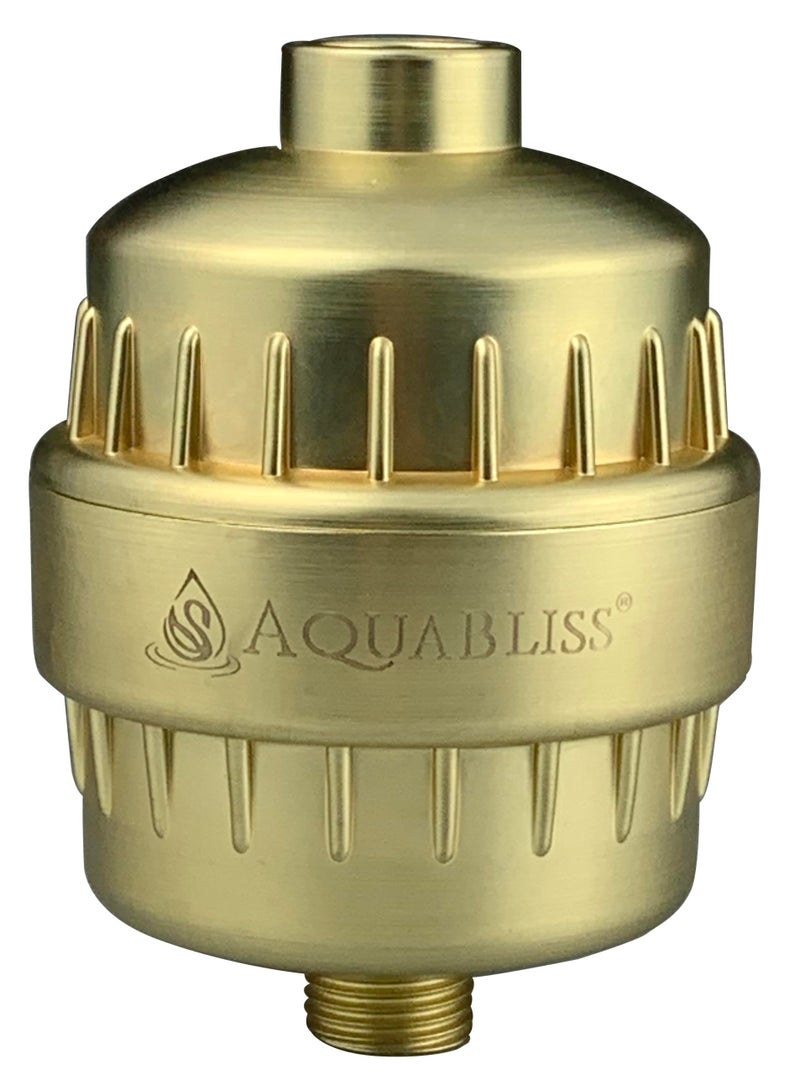 AquaBliss فلتر دش أكوابليس عالي الإنتاجية - يقلل من جفاف وحكة الجلد، قشرة الرأس، الإكزيما، ويحسن بشكل كبير حالة بشرتك وشعرك وأظافرك - ذهب غير لامع (SF100-GD) - Image 1