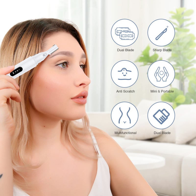 New Electric Eyebrow Trimmer Ladies Rechargeable Mini Eyebrow Trimmer Depilator Eyebrow Scraper Beginner Eyebrow Trimmer Pencil - Image 3