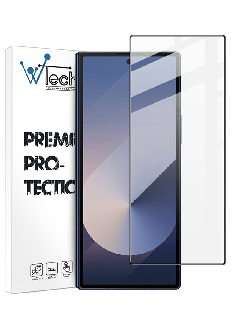 Wtech Samsung Galaxy Z Fold7 5G 2025 Premium E2E Series Full Glue Full Cover Tempered Glass Screen Protector (MSGECN) - Clear/Black - Image 1