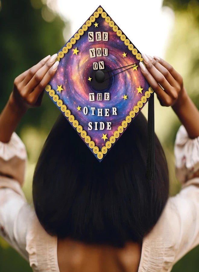 ADVANSYNC See You on The Other Side Graduation Cap Topper Black - Image 3