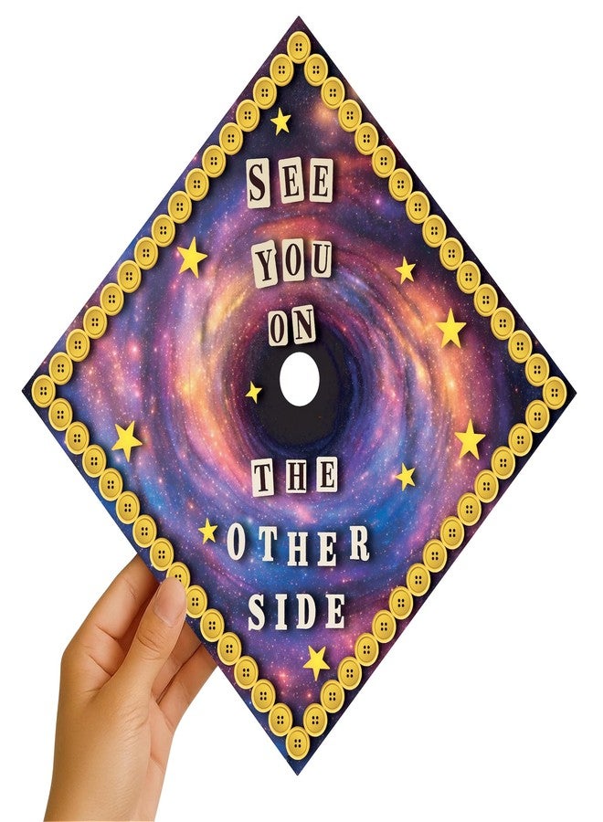 ADVANSYNC See You on The Other Side Graduation Cap Topper Black - Image 1