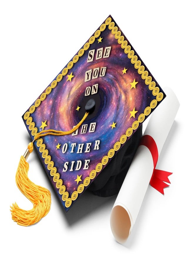 ADVANSYNC See You on The Other Side Graduation Cap Topper Black - Image 2
