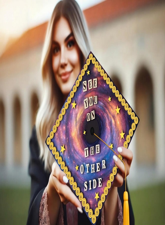 ADVANSYNC See You on The Other Side Graduation Cap Topper Black - Image 4