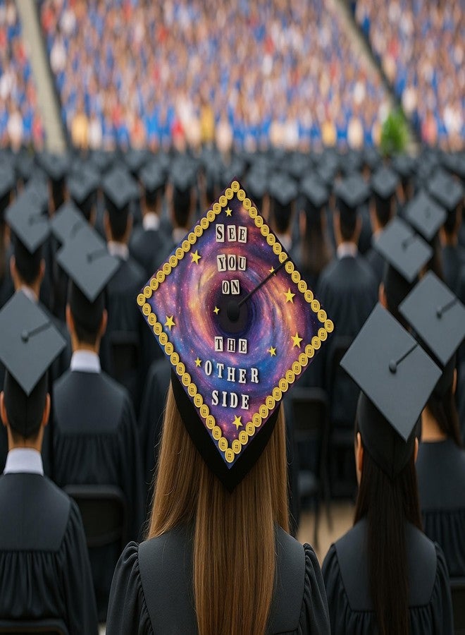 ADVANSYNC See You on The Other Side Graduation Cap Topper Black - Image 5