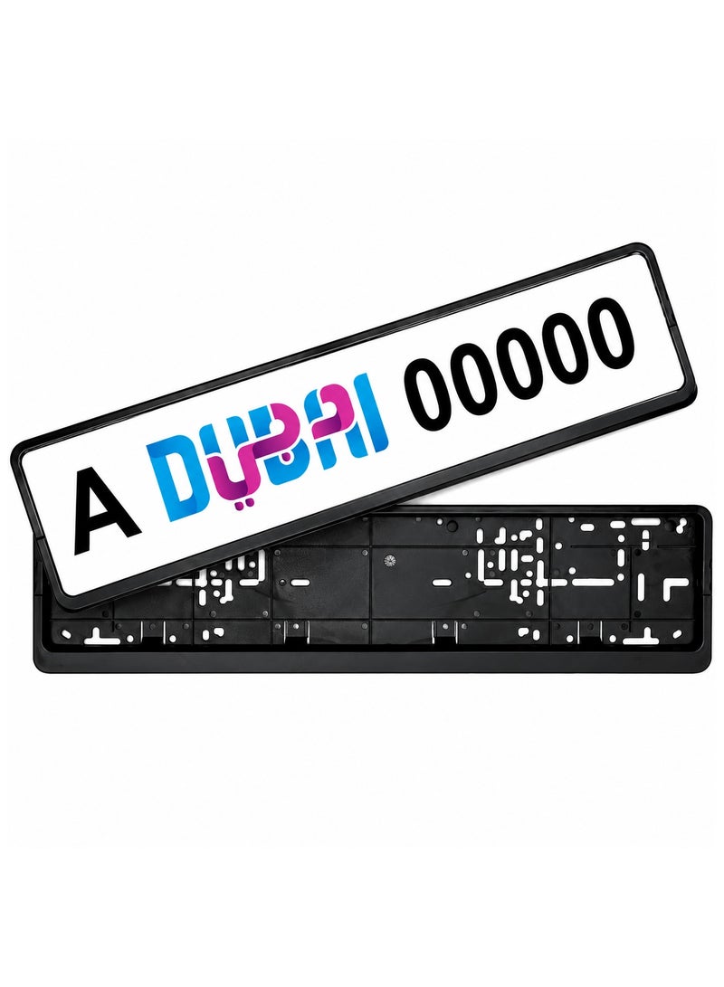 كاراكسا إطار حامل لوحة ترخيص طويل أسود - عبوة من قطعتين - Image 1