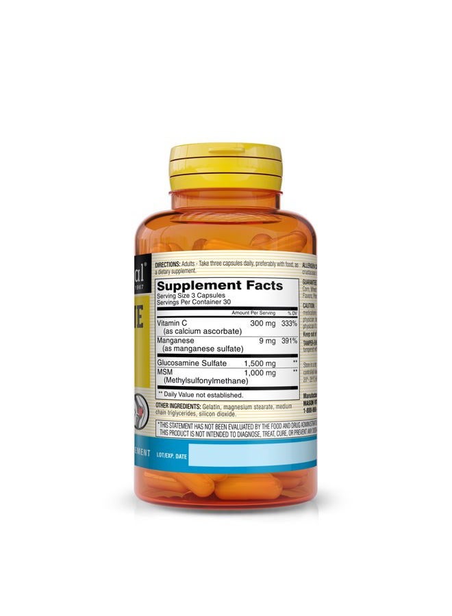 MASON Vitamins Glucosamine Complex Plus MSM Capsules, 60 Count - Image 2