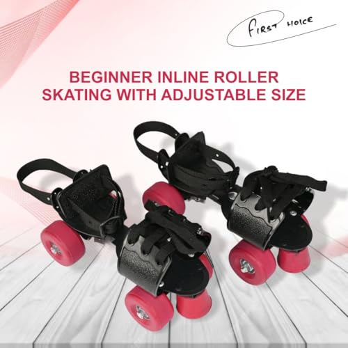 First Choice Senior Tenacity Roller Skates with Brakes | Roller Blades for Kids | Adjustable Shoe Size | Ideal for Indoor and Outdoor Inline_Skate_Wheel | Suitable for Age Group Above 9 Years (Red) - Image 2